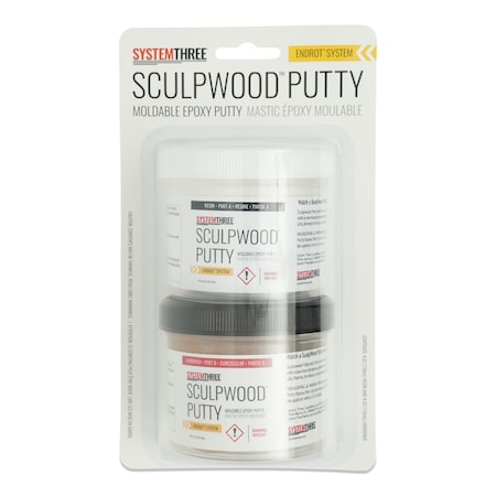 System Three Resins SculpWood Putty Epoxy Filler, 8oz Kit 1600K10